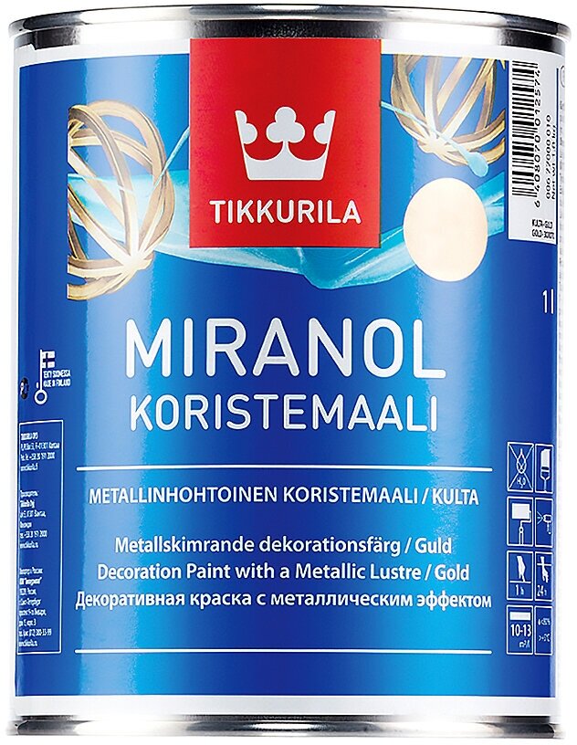Краска акриловая Tikkurila Miranol Koristemaali влагостойкая моющаяся ...