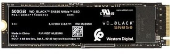 Накопитель Western Digital SSD M.2 WDC BLACK SN850 500GB PCIe 4.0 x4 3D NAND TLC (WDBAPY5000ANC-WRSN)