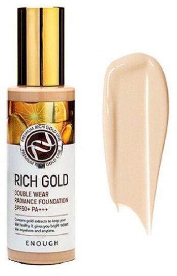 Основа тональная Rich Gold Double Wear Radiance Foundation #21 100мл ENOUGH - фото №17