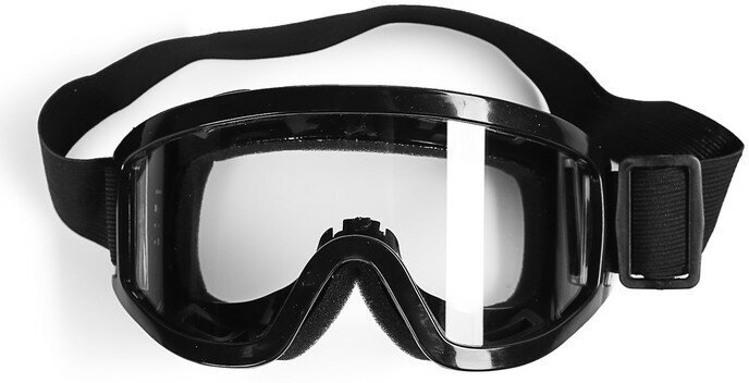 Очки-маска для езды на мототехнике КНР стекло прозрачное цвет черный (3734827)