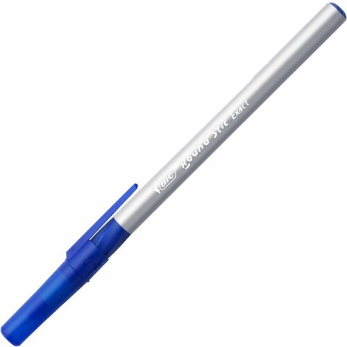 Ручка шариковая с грипом BIC Round Stic Exact, синяя, корпус серый, узел 0,7 мм, линия письма 0,28 мм, 918543, 20 штук, 141767