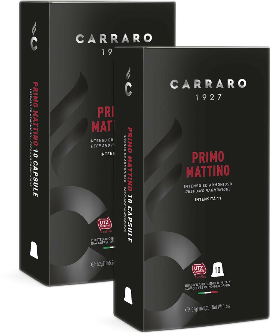 Кофе в капсулах Carraro Primo Mattino (Примо Маттино) стандарта Nespresso, 2x10шт