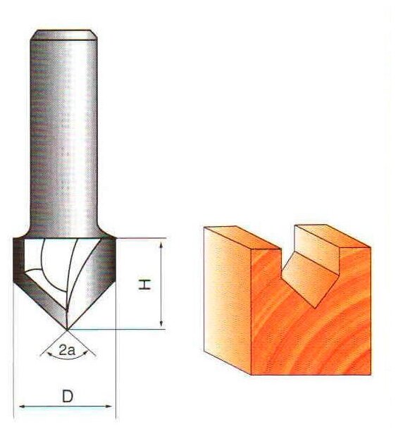 Фреза Globus 1004 d20 60 о пазовая V-образная