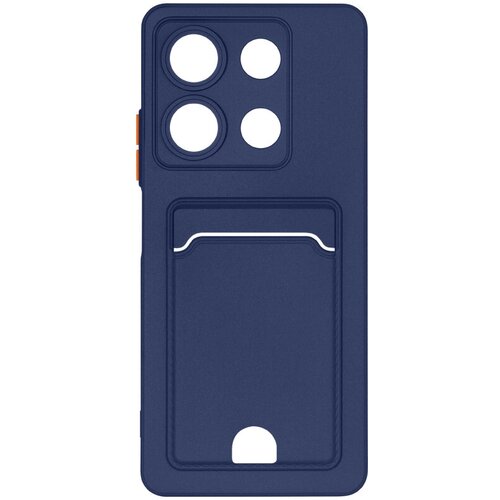 Силиконовый чехол с отделением для карты для Infinix Note 30i DF inCardcase-08 (dark blue)