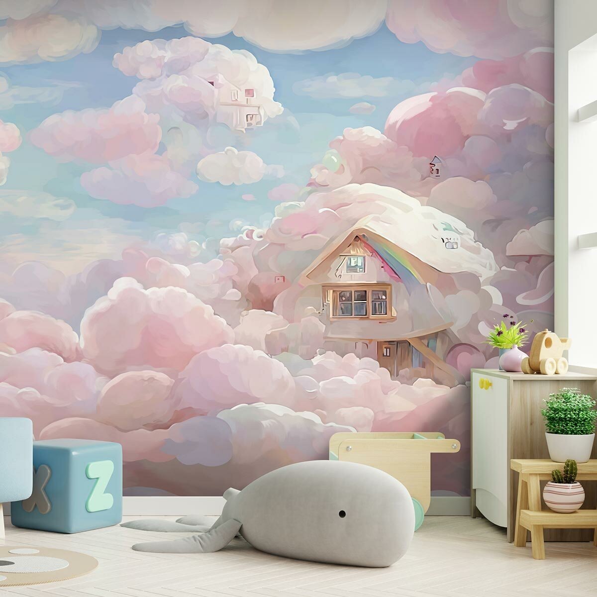 Фотообои флизелиновые с виниловым покрытием VEROL "Облака", 400х283 см, моющиеся обои на стену, декор для дома