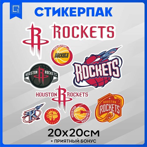 Набор наклеек Стикеры NBA Rockets 20х20см стикерпак аниме повелитель тьмы другая история мира 50шт стикеры наклейки