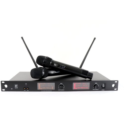 RFIntell QL5RQL1-A 651800-683400 МГц 2-канальная радиосистема с 2-мя ручными микрофонами QL1 True diversity приёмник 1U 6402000₽