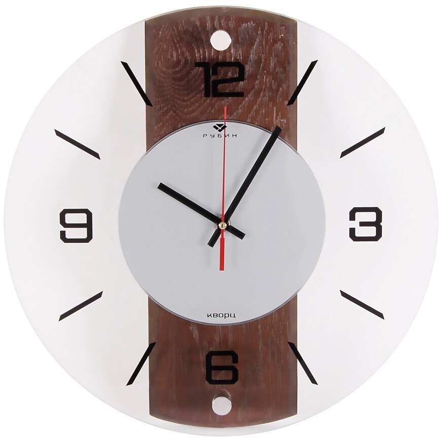 Часы настенные Рубин стеклянные круглые, 34 см, Классика (3435-002)