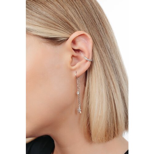 Серьги серебро, 925 проба, фианит, серебряный