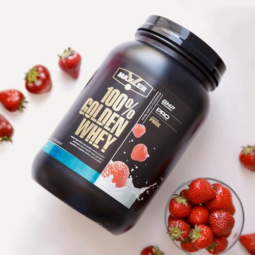 Изображение товара Сывороточный протеин Maxler Golden Whey (908 гр.) (клубника)