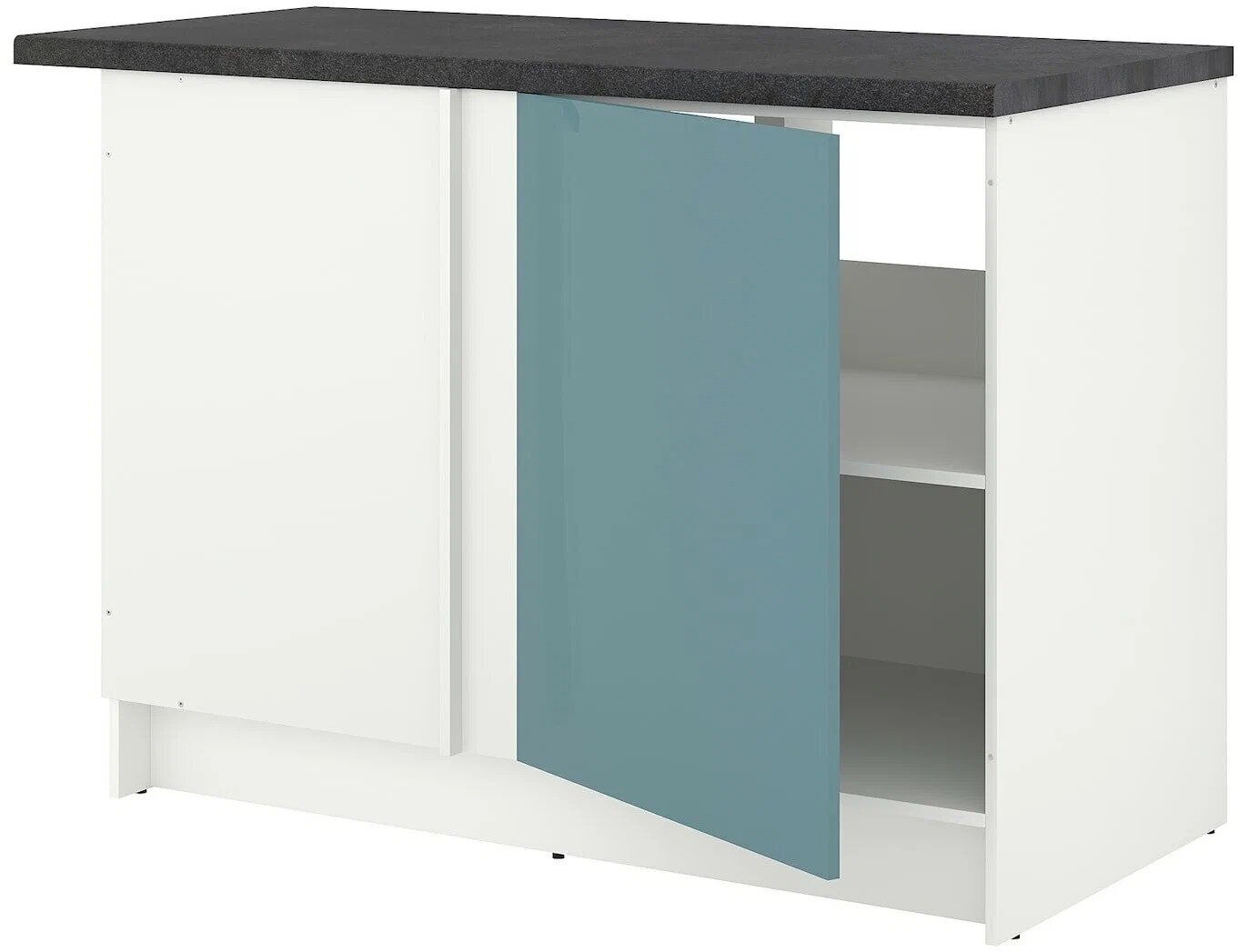 IKEA Напольный шкаф угловой, глянцевый, синяя бирюза кноксхульт / KNOXHULT. икеа