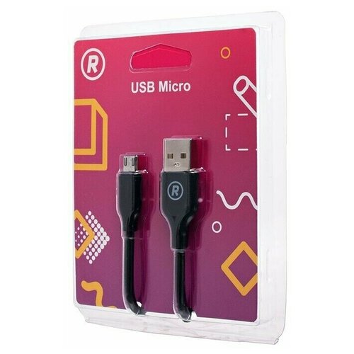 Кабель USB - micro USB RockBox RC-M01, 100 см. Черный кабель usb micro usb rockbox rc m01 100 см черный