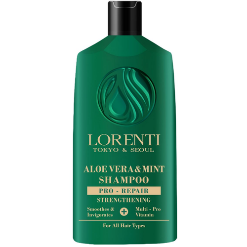 LORENTI Шампунь для волос алоэ вера и мята ALOE VERA & MINT 630 мл