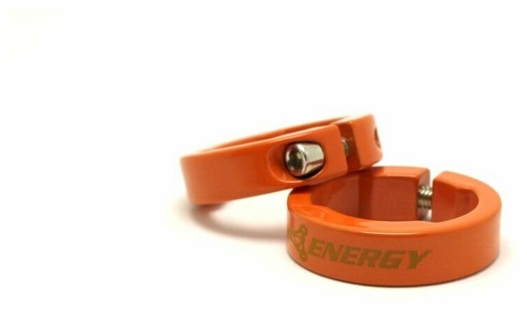 Кольца (зажимы) для велосипедных ручек (грипс) Energy Lock On, 4 шт, оранжевые