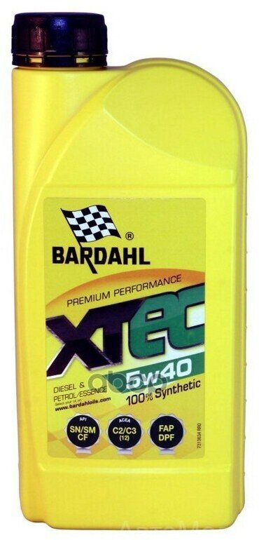 Bardahl Масло Моторное Bardahl Xtec 5W-40 C3 Синтетическое 1 Л 36341