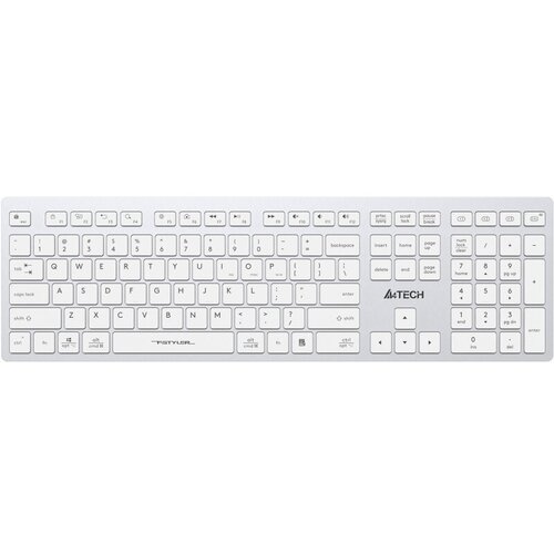 Клавиатура A4Tech Fstyler FBX50C белый USB BT (FBX50C WHITE) клавиатура a4tech fstyler fx61 usb белый [fx61 white]