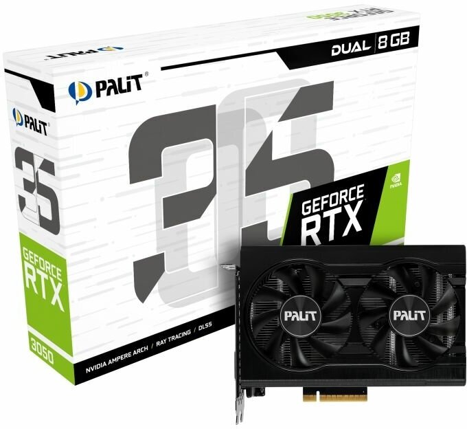 Видеокарта Palit GeForce RTX 3050 Dual 8GB (NE63050018P1-1070D)