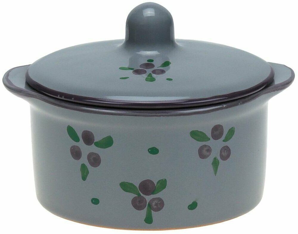 фото Кастрюля керамическая "№3" 0,5л, д11см "Черника", h11см, в коробке