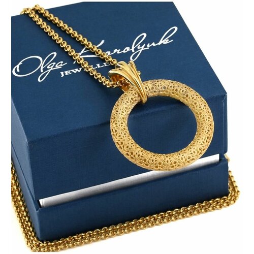 Подвеска, серебро, 925 проба, золочение