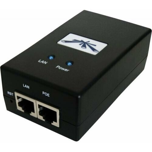 Блок питания Ubiquiti POE-24-24W с PoE, 220 VAC -> 24VDC 1A - с кнопкой Reset и удаленной перезагрузкой 