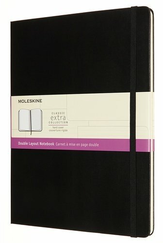 Блокнот Moleskine Classic Double XLarge, 190 х 250 мм, 192 страниц, линейка,/нелинованный, твердая обложка, черный