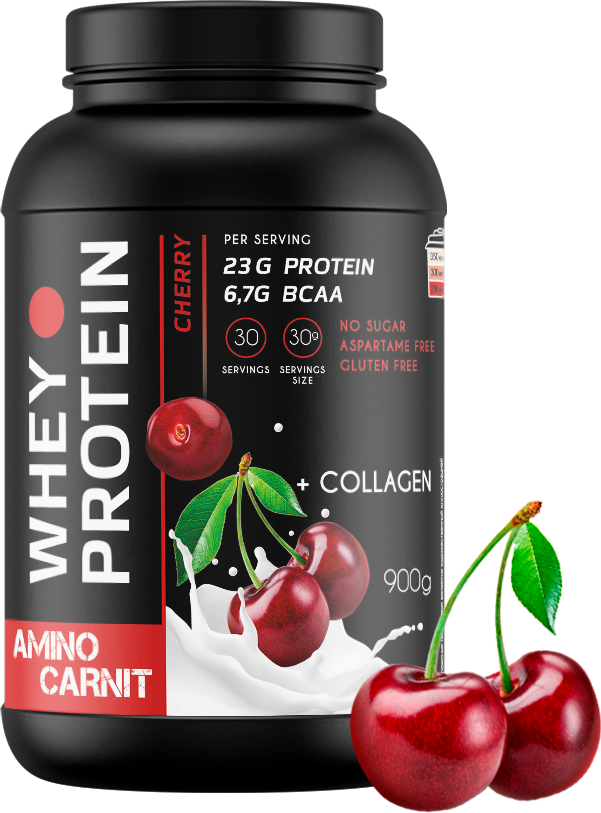 AminoCarnit Whey Protein 900 гр. вишня