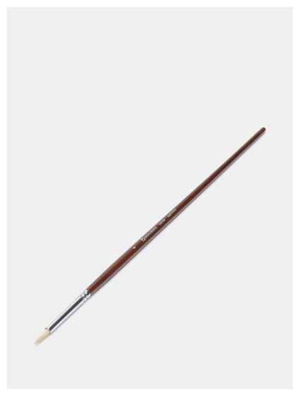 Кисть BRAUBERG Art Classic щетина круглая, длинная ручка, №4, 10 шт., пакет, коричневый - фото №2