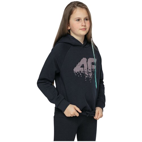 Толстовка/4F/HJZ21-JBLD004-30S/GIRL'S SWEATSHIRTS/синий/158