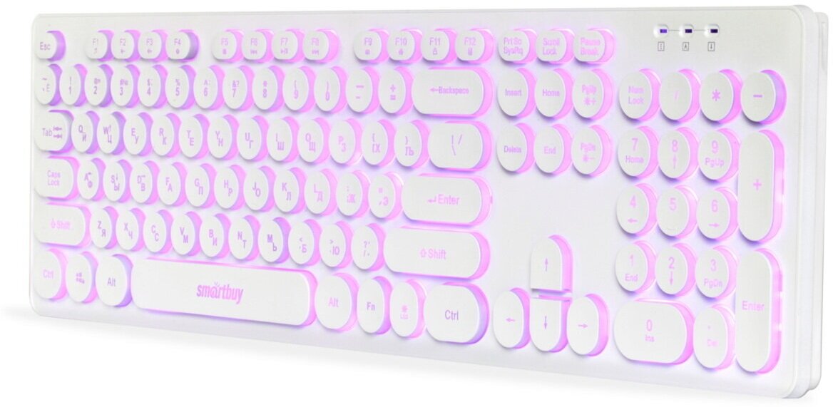 Клавиатура SmartBuy SBK-328U-W с подсветкой, USB, белая - фото №7