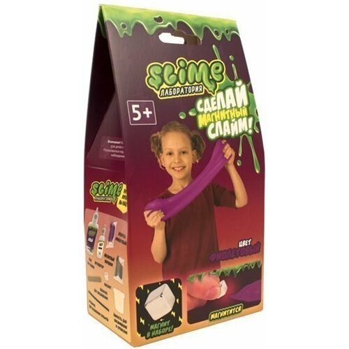 Лизун Slime Набор малый для девочек Лаборатория, фиолетовый магнитный 100гр. SS100-30181