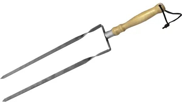 Шампур двойной 65 см, с деревянной ручкой Арт. 83502526