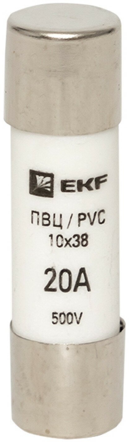 Вставка плавкая цилиндрическая ПВЦ 10х38 20А EKF pvc-10x38-20