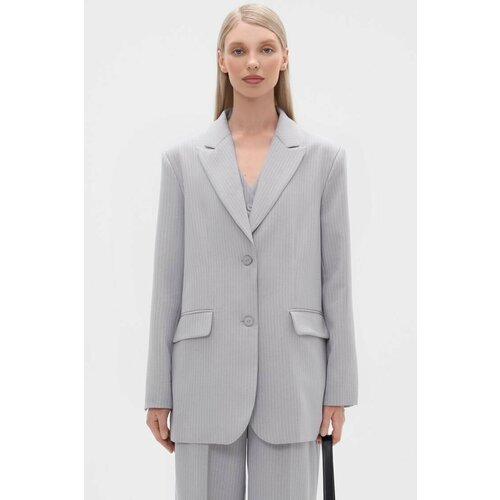 Пиджак TOPTOP, размер XS, серый пиджак женский однобортный mist размер 46 цвет бежевый