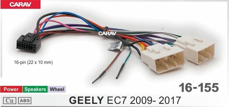 Адаптер CARAV 16-155 дополнительное оборудование для подключения 7/9/10.1 дюймовых автомагнитол на автомобили GEELY EC7 2009- 2017