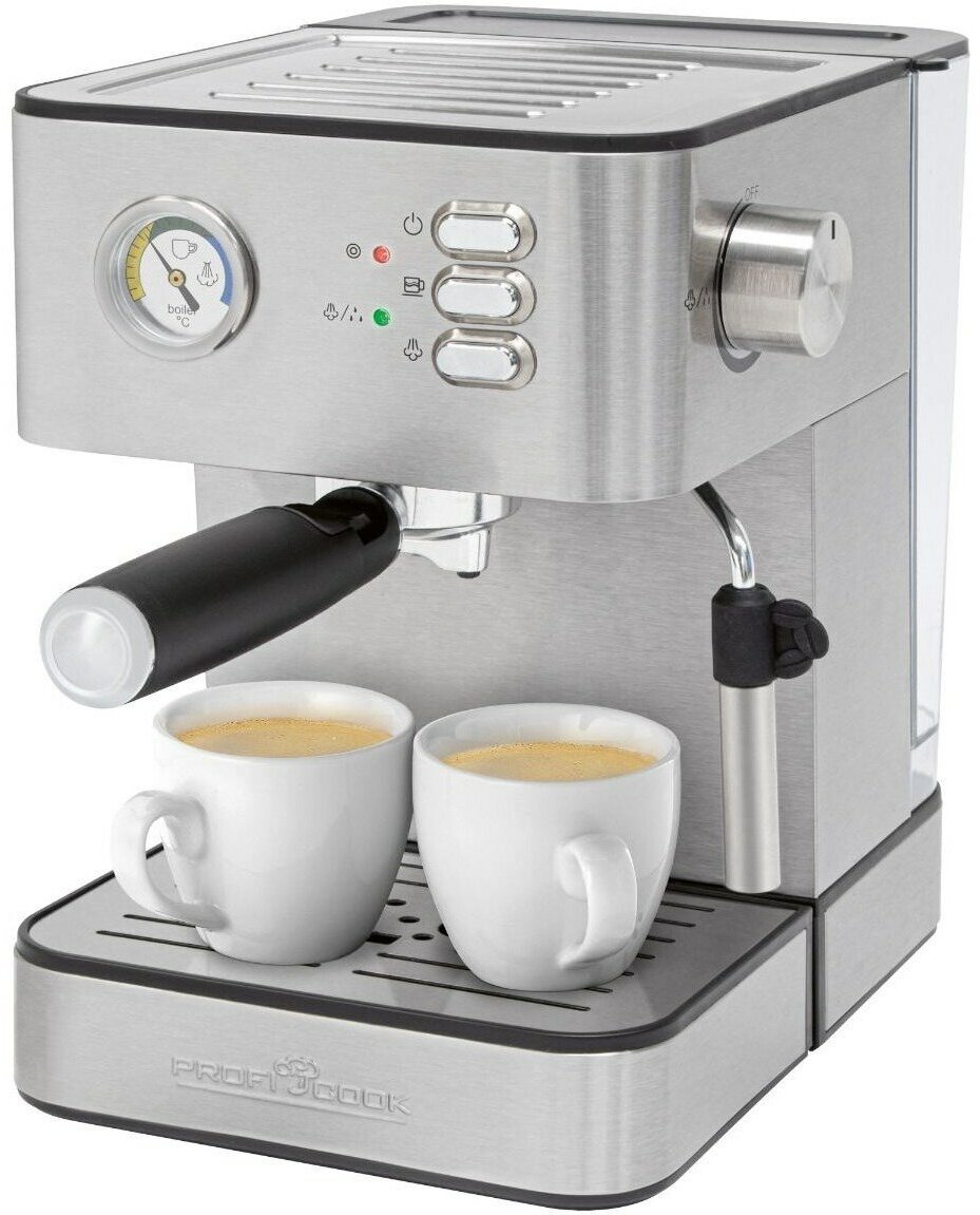 Кофеварка рожковая ProfiCook PC-ES 1209 серебристый