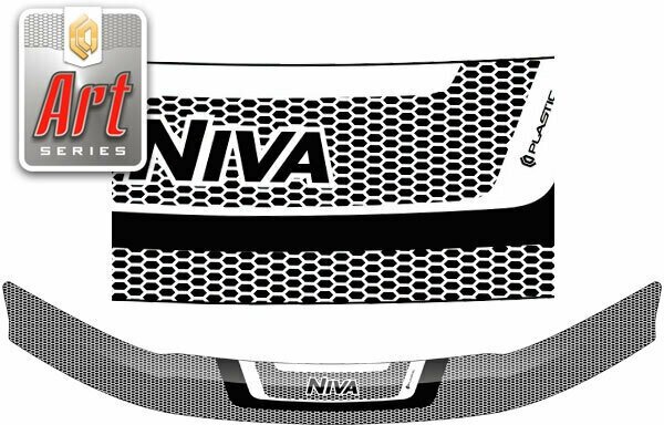 Дефлектор капота для ВАЗ Lada Niva Travel 2020-н. в. Серия Art графит