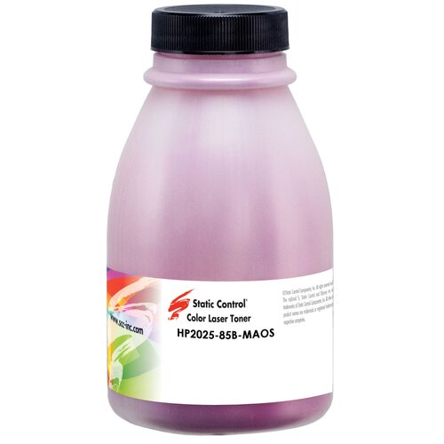тонер static control mpt5 10kg черный флакон 10000гр для принтера hp lj1200 4100 5000 Тонер Static Control HP2025-85B-MAOS пурпурный флакон 85гр. для принтера HP CLJ 2025