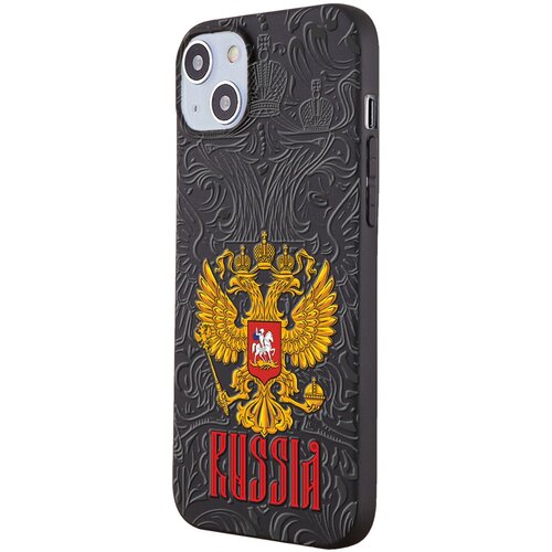 Силиконовый чехол Mcover для Apple iPhone 14 Plus с рисунком Russia силиконовый чехол mcover для apple iphone 14 pro с рисунком russia