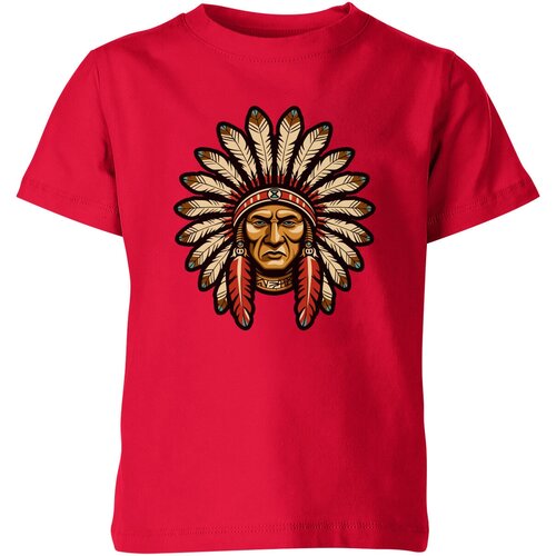 Футболка Us Basic, размер 4, красный мужская футболка портрет вождя индейцев l серый меланж