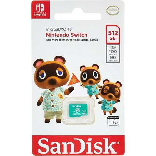 Флеш карта microSD 512GB SanDisk microSDXC Class 10 UHS-I A1 C10 V30 U3 for Nintendo Switch 100/90 MB/s