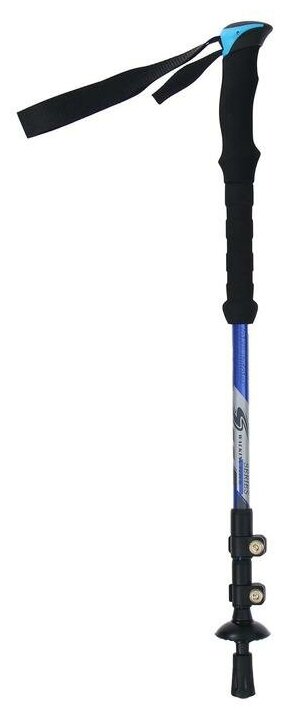 Палка для скандинавской ходьбы ONLITOP, телескопическая, 3 секции, до 135 см, 1 шт, цвет синий