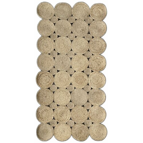 Ковер из джута плетеный прямоугольный оригинальный / прикроватный коврик / безворсовый ковер на пол для кухни, гостиной, дачи, бани, 80х150 см.