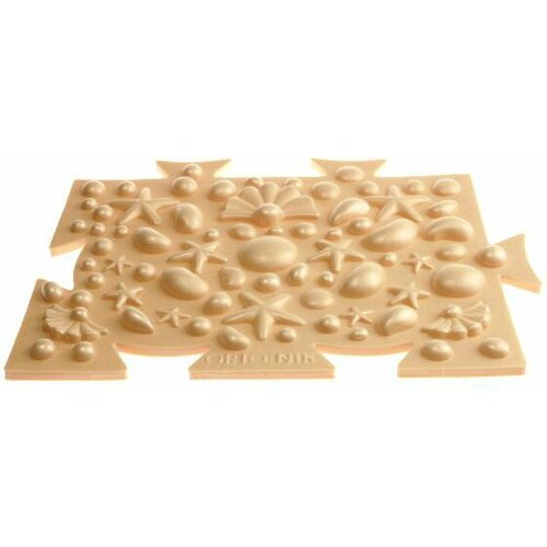 Пазл массажного коврика с различными зонами воздействия Арт.1004 бежевый, размер 1 элемента 290 на 220 мм