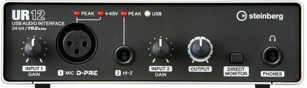 Steinberg ur12 звуковой usb-интерфейс, 24бит/ 192кгц, 2in/ 2out, 1mic, 1 hi-z