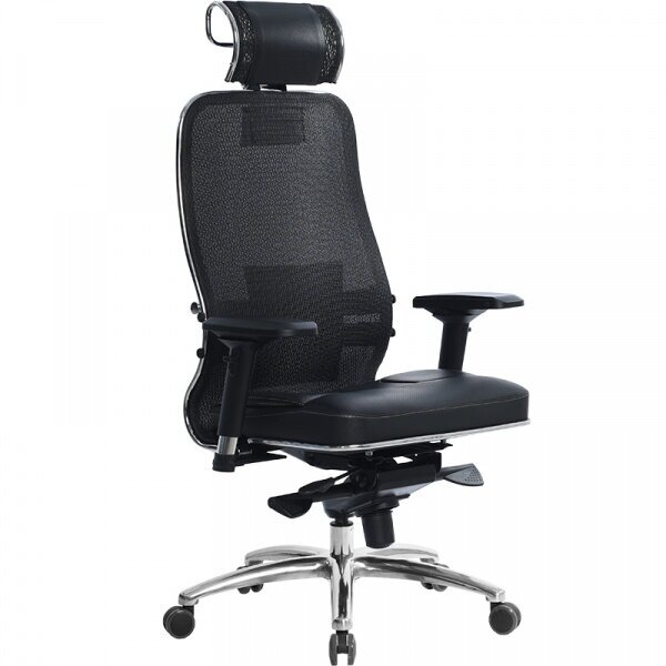 Кресло руководителя Метта Samurai SL-3.04 для руководителя, обивка: текстиль/искусственная кожа, цвет: черный плюс