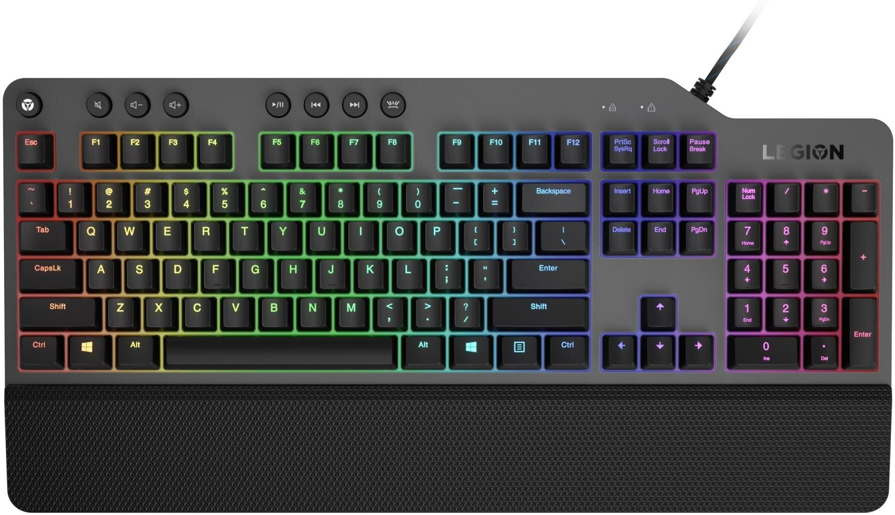 Клавиатура проводная Lenovo Legion K500 RGB Mechanical Gaming Keyboard, Серый GY40T26479