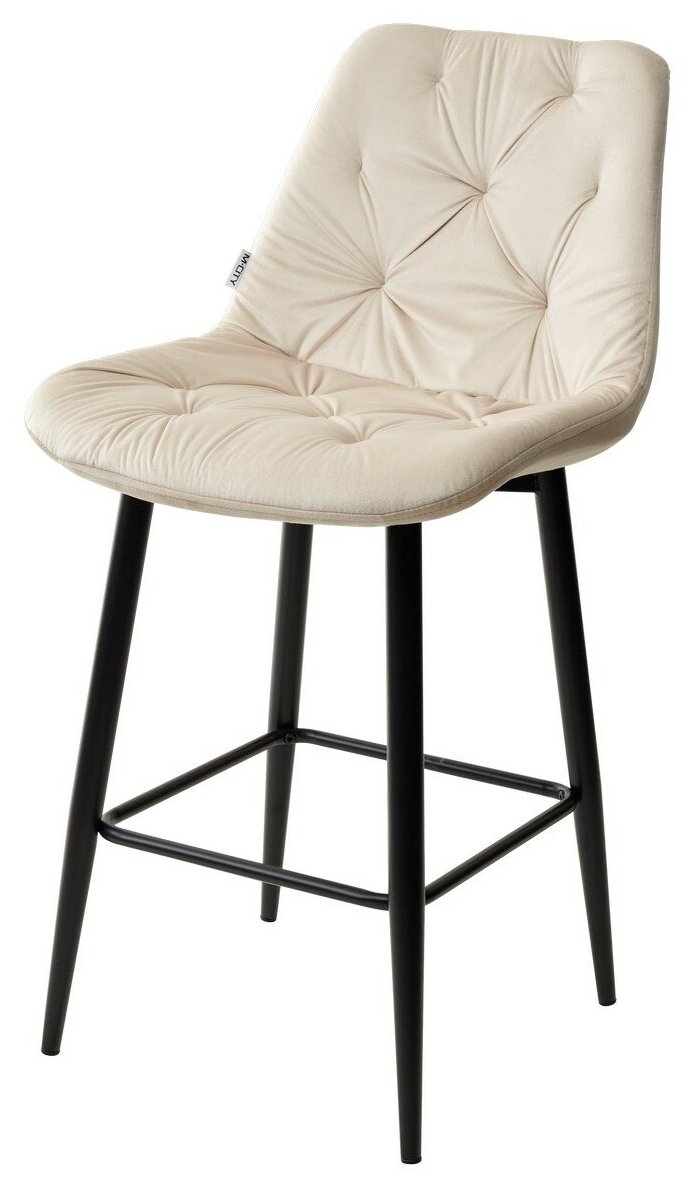 Стулья M-City Полубарный стул YAM G062-03 светлый беж, велюр (H=65cm)