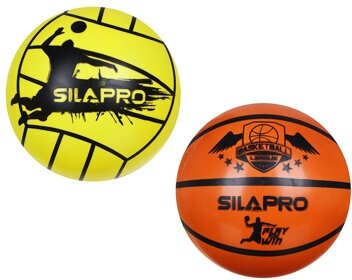 Silapro мяч игровой (баскетбол, волейбол), пвх, 22см, 50гр (+-5%)