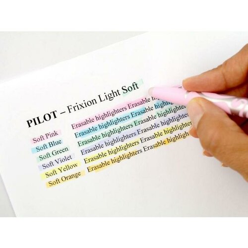 Маркер-текстовыделитель стираемый Pilot Frixion Light Soft (1-3мм, розовый), 12шт.
