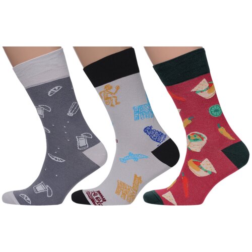 Комплект из 3 пар мужских носков MoscowSocksClub микс 6, размер 25 (38-40)